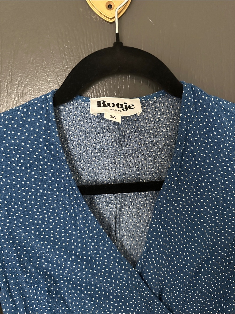 Rouje Blue Polka Dot Wrap dress